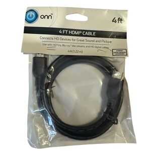 ONN 4 ft HDMI Cable High Speed w/Ethernet Sound & Picture 1080p *New*